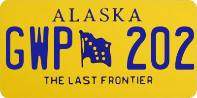 AK license plate GWP202