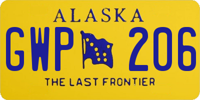 AK license plate GWP206