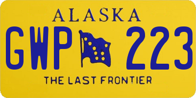 AK license plate GWP223