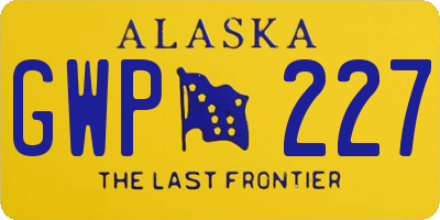 AK license plate GWP227