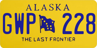 AK license plate GWP228