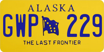 AK license plate GWP229