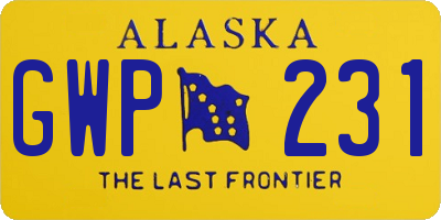 AK license plate GWP231