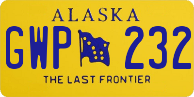 AK license plate GWP232