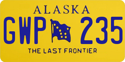 AK license plate GWP235
