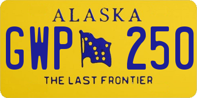 AK license plate GWP250