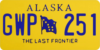 AK license plate GWP251