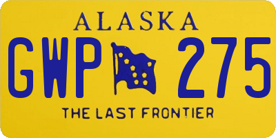 AK license plate GWP275