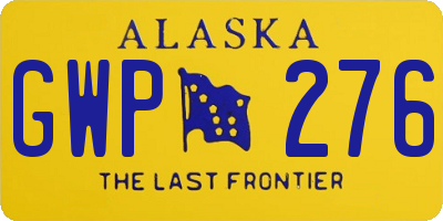 AK license plate GWP276