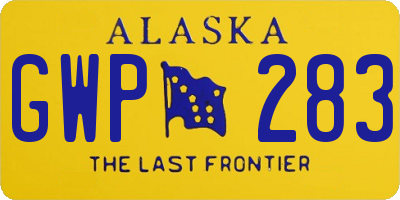AK license plate GWP283