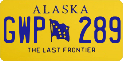 AK license plate GWP289