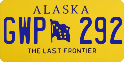 AK license plate GWP292