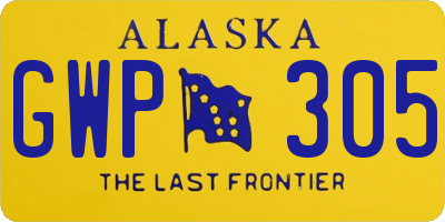 AK license plate GWP305