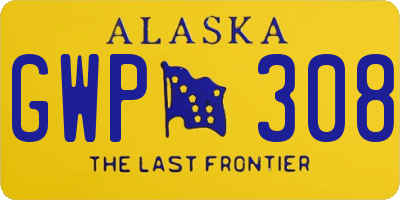 AK license plate GWP308