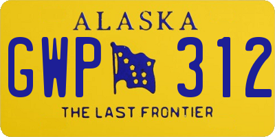 AK license plate GWP312