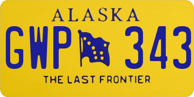 AK license plate GWP343
