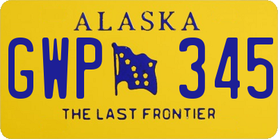 AK license plate GWP345
