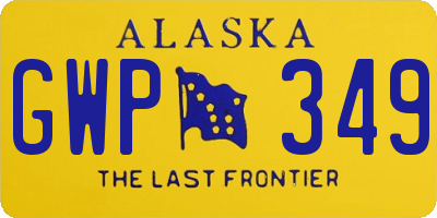 AK license plate GWP349