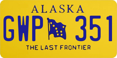 AK license plate GWP351