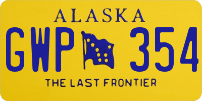AK license plate GWP354