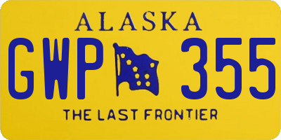 AK license plate GWP355