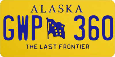 AK license plate GWP360