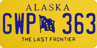 AK license plate GWP363