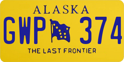AK license plate GWP374