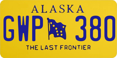 AK license plate GWP380