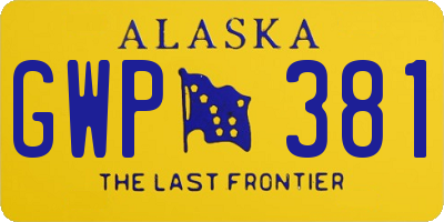 AK license plate GWP381