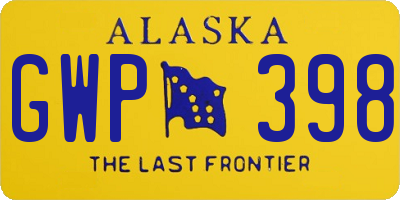 AK license plate GWP398
