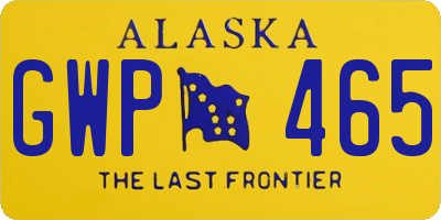 AK license plate GWP465
