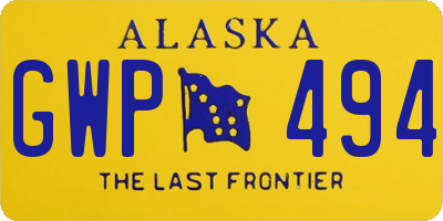 AK license plate GWP494