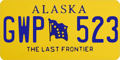 AK license plate GWP523