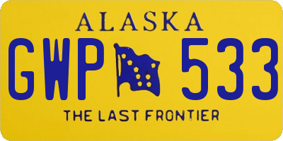 AK license plate GWP533