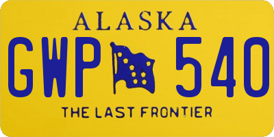 AK license plate GWP540
