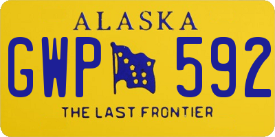 AK license plate GWP592