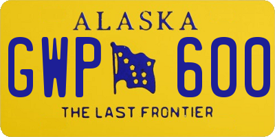 AK license plate GWP600