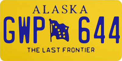 AK license plate GWP644