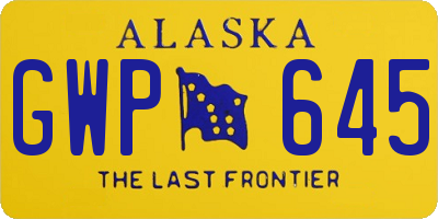 AK license plate GWP645