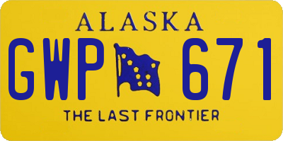 AK license plate GWP671