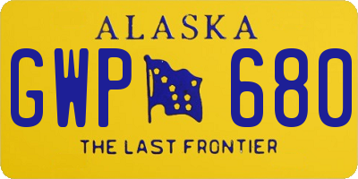 AK license plate GWP680