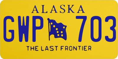 AK license plate GWP703