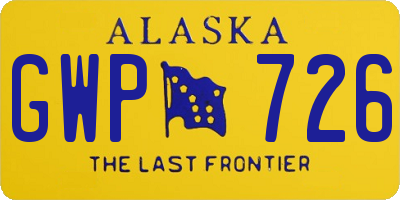 AK license plate GWP726