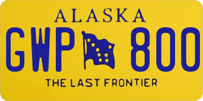 AK license plate GWP800