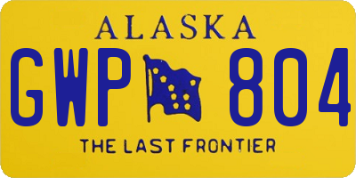 AK license plate GWP804