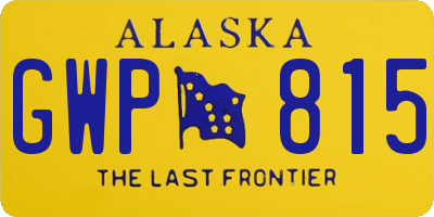 AK license plate GWP815