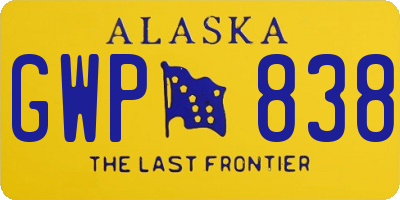 AK license plate GWP838