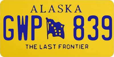 AK license plate GWP839