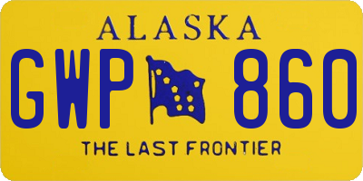 AK license plate GWP860